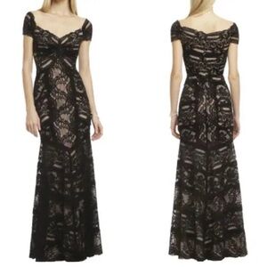 Nicole Miller Dress Womens size 8 Tempted By You Gown Black Lined Stretch